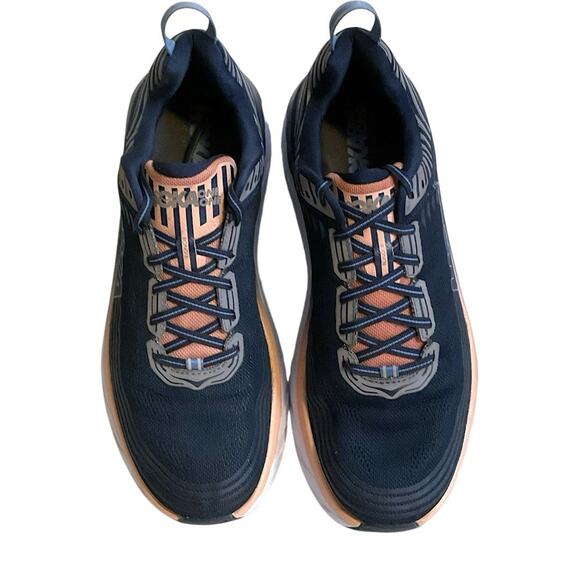 Hoka One One Bondi 6 Max Women's Size 12 Blue Pink Cushioned Running Sneakers - Picture 11 of 16